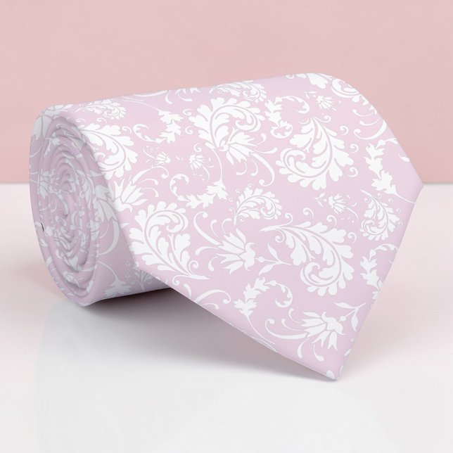 Ljusrosa blommigt mönster skräddarsydd slips (Skapare uppladdad)