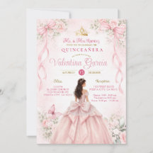 Ljusrosa blomsterbåge band Quinceañera