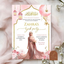 Ljusrosa blomstergirl med islamisk hijab