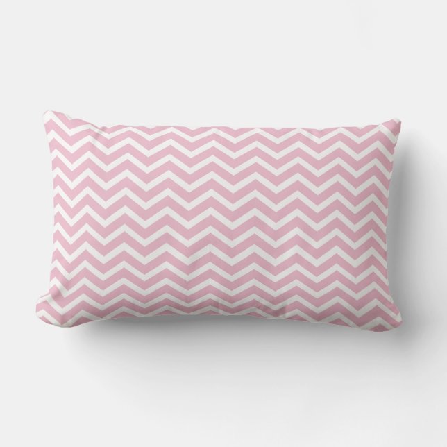 Ljusrosa Chevron Kudd Lumbarkudde (Framsida)