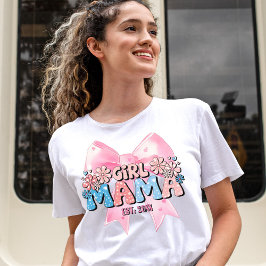 Ljusrosa Coquette Bow Vattenfärg Blommig Flicka Ma T Shirt