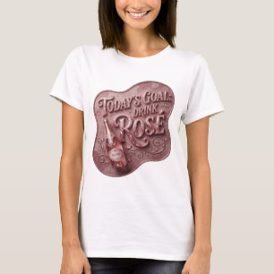 Ljusrosa DAGENS MÅL DRIK ROS Textdesign T Shirt
