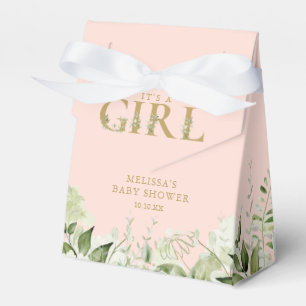 Ljusrosa Det är en flicka Grönska Guld Bebis firan Presentaskar