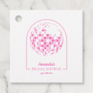 Ljusrosa Disco Boogie Bröllopsdusch Gåvor Etiketter