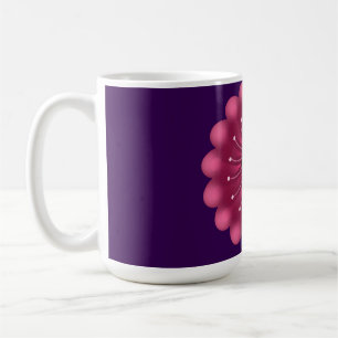 Ljusrosa fantasiblomma Abstrakt neonsk blomster Kaffemugg