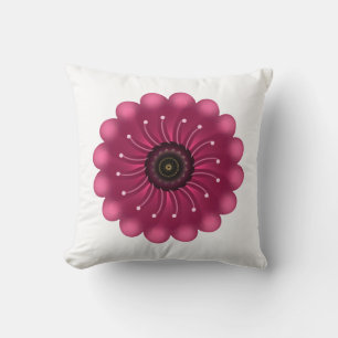 Ljusrosa fantasiblomma Abstrakt neonsk floral Kudde