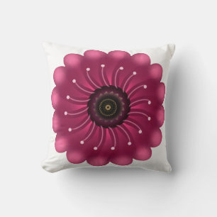 Ljusrosa fantasiblomma   Abstrakt neonsk floral Kudde