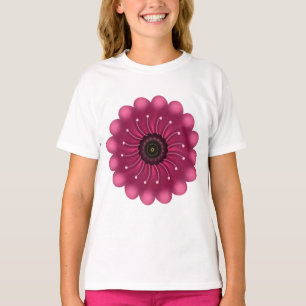 Ljusrosa fantasiblomma   Abstrakt neonsk floral T Shirt