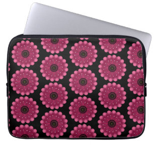Ljusrosa fantasiblomma Abstrakt neonsk florala Laptop Fodral