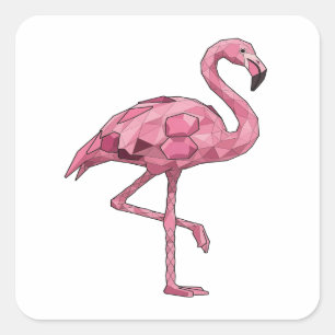 Ljusrosa FLAMINGO-dekalkonst Fyrkantigt Klistermärke
