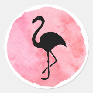 Ljusrosa flamingo runt klistermärke