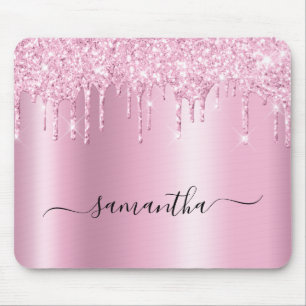 Ljusrosa glitterdroppar Shimmer Glam namn Musmatta