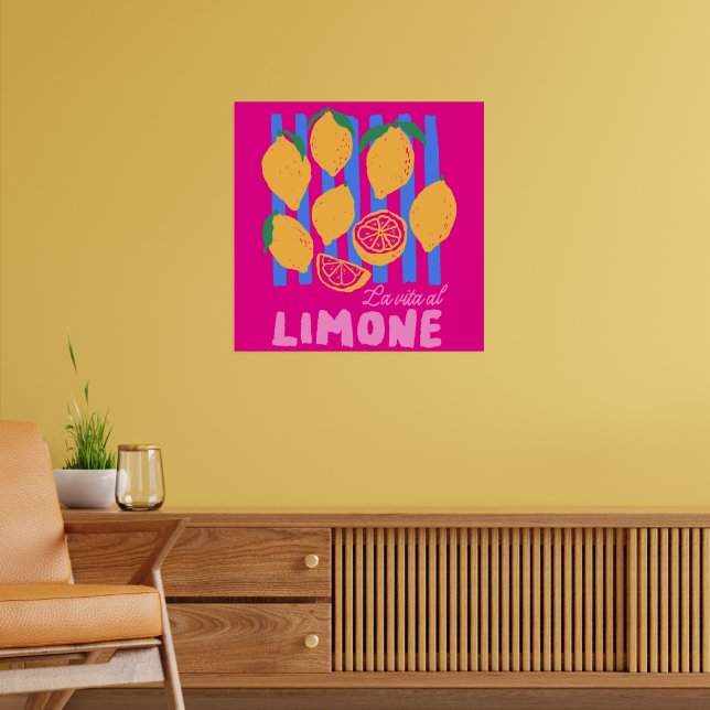 Ljusrosa La Vita al Limone Poster (Vardagsrum 2)