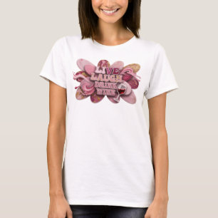 Ljusrosa LIVE SKRATTA DRIK VIN Tryck T Shirt