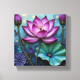 Ljusrosa Lotus Canvastryck