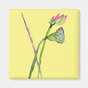 Ljusrosa Lotus Zen-blomma Buddhistisk konst Magnet