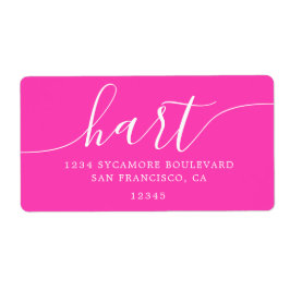 Ljusrosa modernt manus returadress fraktsedel