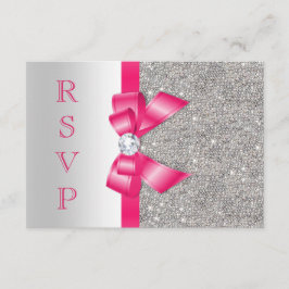 Ljusrosa oäkta krage & diamanter RSVP OSA Kort