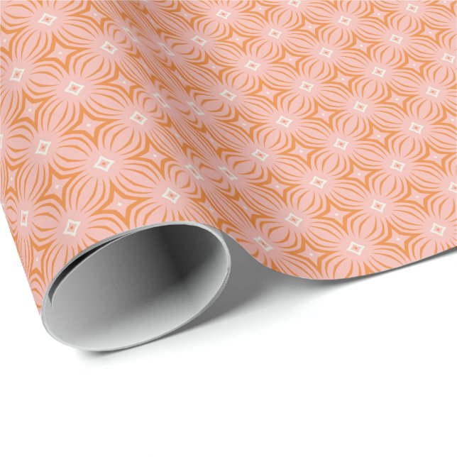 Ljusrosa och orange Infiniti stjärna Presentpapper (Rullad Hörn)