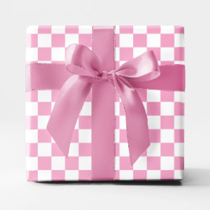 Ljusrosa och vita rutiga presentpapper