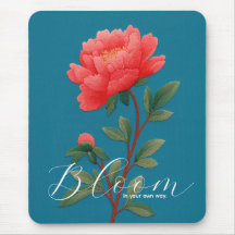 Ljusrosa Peony Botanisk Typografi