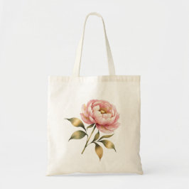Ljusrosa Peony | Elegant Akvarell Shoppingväska Tygkasse
