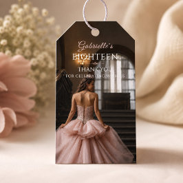 Ljusrosa Prinsessa Arton Tack Tag Presentetikett