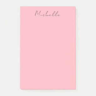 Ljusrosa professionell unik klassisk handstil post-it block
