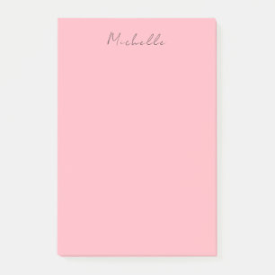 Ljusrosa professionell unik klassisk handstil post-it block
