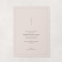 Ljusrosa religiös minimal kors dop