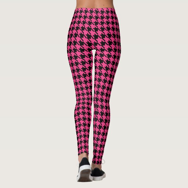 Ljusrosa retro-rutiga leggings (Baksida)