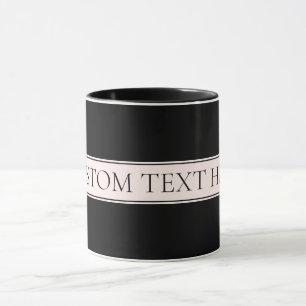 Ljusrosa rodnad rand & Elegant redigerbar text Mugg