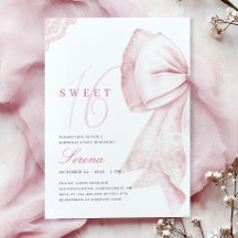 Ljusrosa rosett Sweet 16 födelsedag