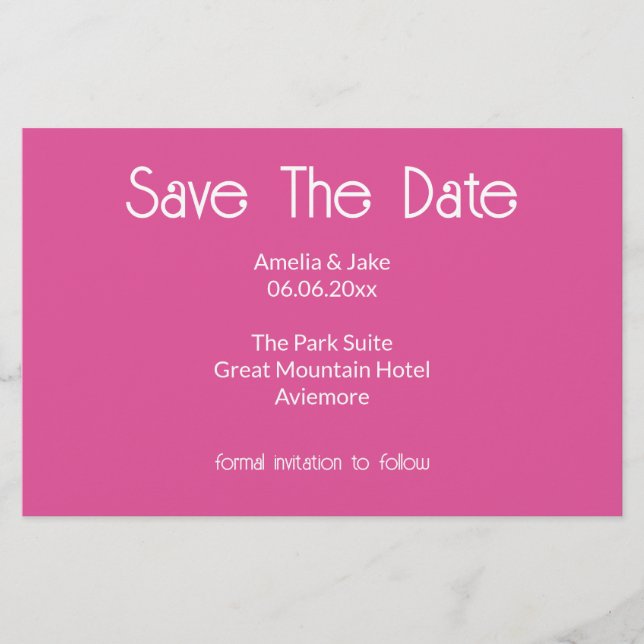 Ljusrosa Save the date-kort Brevpapper (Framsida)