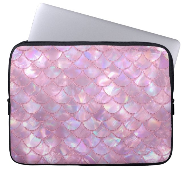Ljusrosa Sirenprint Laptop Fodral (Framsidan)