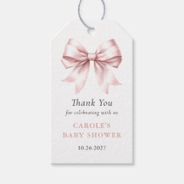 Ljusrosa slinga elegant flicka baby shower present presentetikett