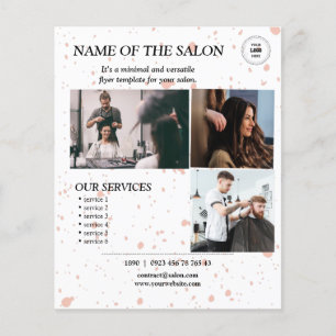 Ljusrosa stänk Minimal salong Flyer