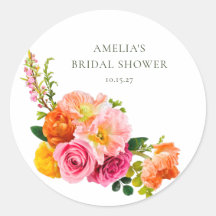 Ljusrosa vallmoppor Blommig bröllopsdusch