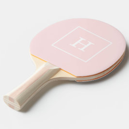 Ljusrosa vit infattad initialmonogram pingisracket