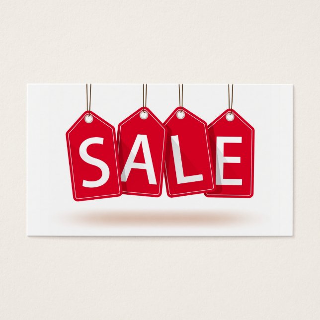 Ljusrött försäljningskort för Märkre Visitkort (Framsidan)