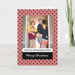 Ljusrött, rött, Polka-fotopatkort, Helgdag Helgkort