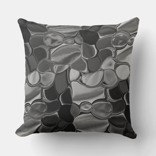 Ljusrundade former av grått och mörk. kudde (Framsida)