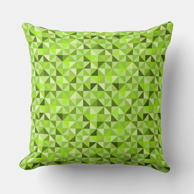 LJUSSKADER AV LIME GREEN GEOMETRIC MÖNSTER KUDDE (Framsida)