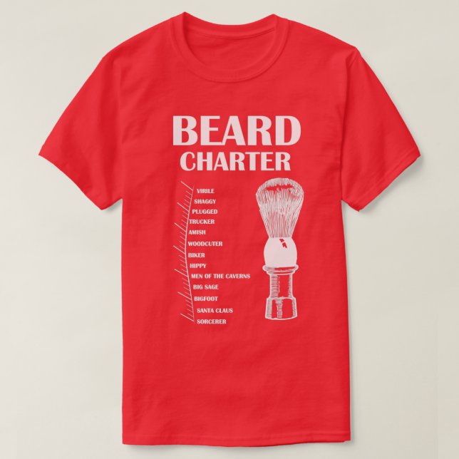 Ljusskäggsdiagram Funny Beard-mätning 2 T Shirt (Design framsida)