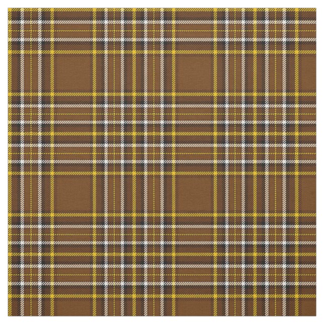 Ljussken (Coco plaid) med guld/vit/svart rand Tyg (Provkarta)