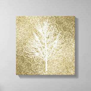 ljussken guld gnistra mousserande glitter glöd trä canvastryck