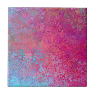 Ljussken Magenta Sunset Abstrakt Acrylic Pour Kakelplatta