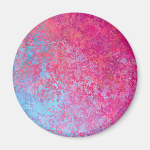Ljussken Magenta Sunset Abstrakt Acrylic Pour Magnet