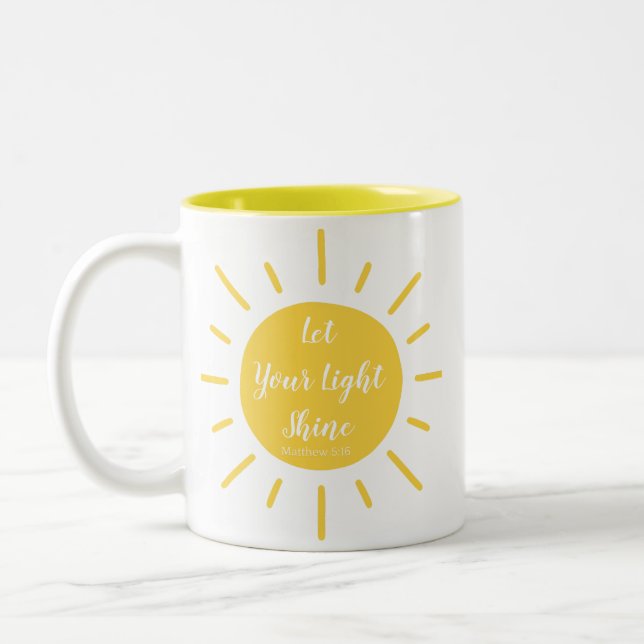 Ljussken - Matthew 5:16 mug Två-Tonad Mugg (Vänster)