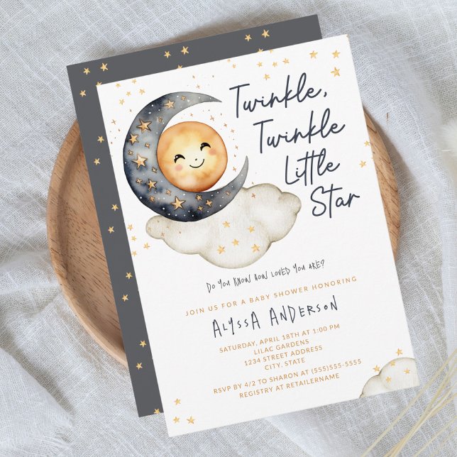 Ljusskena för Twinkle Baby Shower Inbjudningar (Skapare uppladdad)